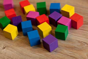 Fototapeta na wymiar colored wooden cubes