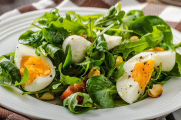 Lamb lettuce salad with eggs
