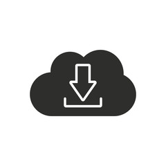 Fototapeta premium Cloud download- vector icon.