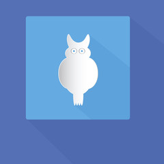 owl vector on blue with shadows
