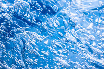 Bubble blue water gel texture.