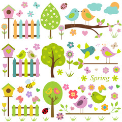 Large vector set for the spring theme.