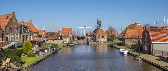 Harbor and lock in the historical city Hindeloopen