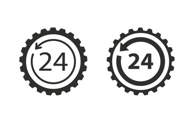 24 hour service - vector icon.