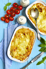 Lasagna - traditional dish of italian cuisine.