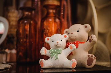 cute bear toy figurines close up photo