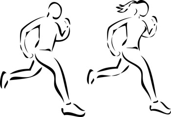 Läufer, Läuferin beim Marathon - Jogger