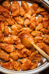 Pieces of fried chicken.