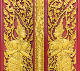 Buddhism church door texture.