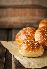 Fresh homemade burger buns