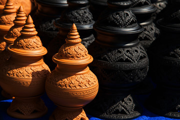 Thai traditional clay pottery