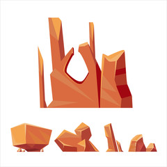 Brown Rock Elements Set