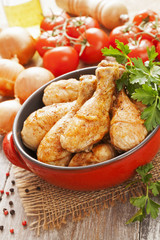 Roasted chicken legs