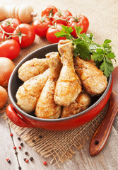 Roasted chicken legs