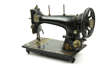 vintage sewing machine / portrait of a old italian sewing machine
