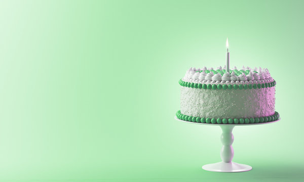 Torta verde con panna e meringhe compleanno