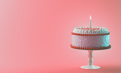 Dolce torta rossa con panna candelina