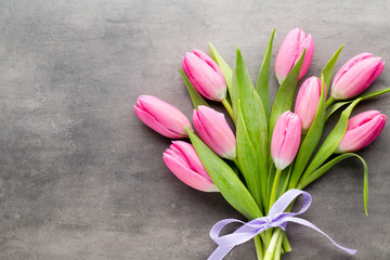 Tulip pink, on the gray background.