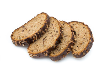 Rye bread isolated on white background.