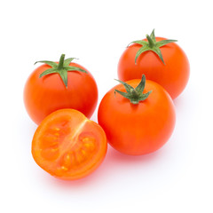 Tomato on the white isolatd background.