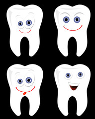 Happy tooth vector set