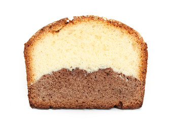 Delicious sweet cake bread isolated on white