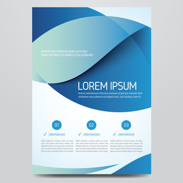 Flyer, brochure, poster, annual report, magazine cover vector template. Modern blue corporate design.