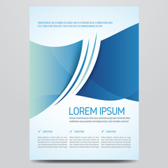 Flyer, brochure, poster, annual report, magazine cover vector template. Modern blue corporate design.