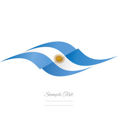 Abstract Argentinean flag ribbon logo white background