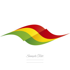 Abstract Bolivian flag ribbon logo white background