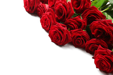 Bouquet of red roses isolated on white