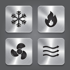 HVAC (heating, ventilating, and air conditioning) Icons. Heating - 107980471