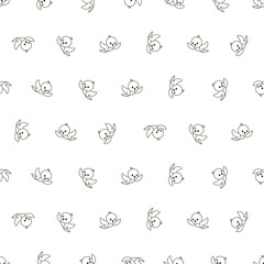kids pattern with birds on a white background