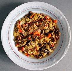 Brown rice with vegetables