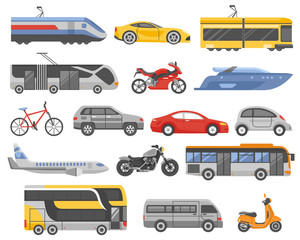 Transport Decorative Flat Icons Set  © Macrovector