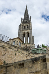 Fototapeta na wymiar The belltower of the monolithic church