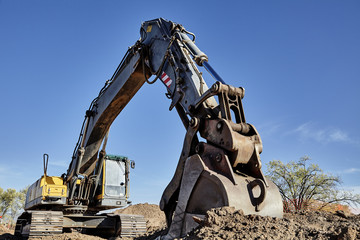 Industrial Heavy Equipment machine excavator road street work
