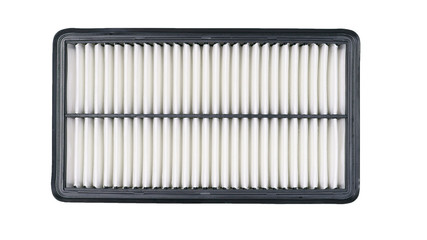 New car air filter on a white background