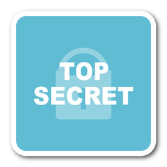 top seret blue square internet flat design icon