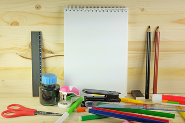 The image of school stationery