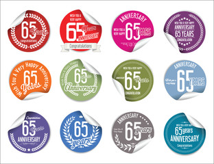 Anniversary modern tag and stickers collection 