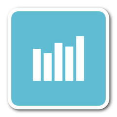 graph blue square internet flat design icon