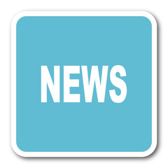 news blue square internet flat design icon