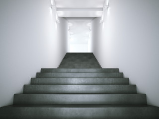 Long black stairway. 3d rendering