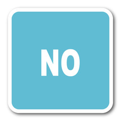 no blue square internet flat design icon