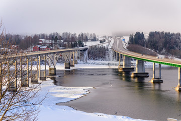 Two bridges over the river.