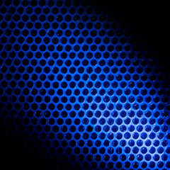Bubble wrap lit by blue light