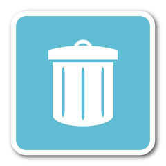 recycle blue square internet flat design icon
