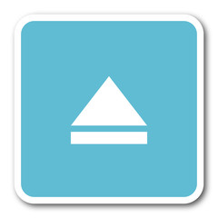 Fototapeta premium eject blue square internet flat design icon