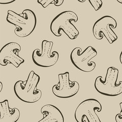 Obraz premium Champignon seamless vector pattern
